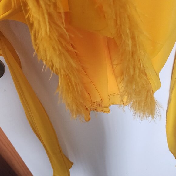 Feather Dress Yellow - Picture 2 of 12